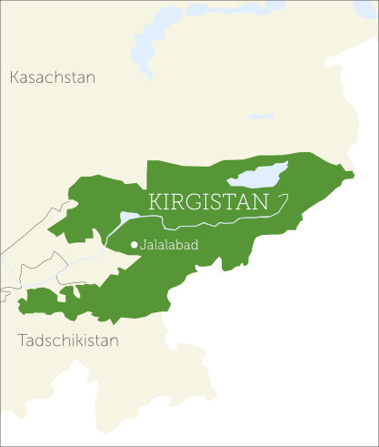 Landkarte Herkunftsland Cotonea Bio-Baumwolle Kirgistan