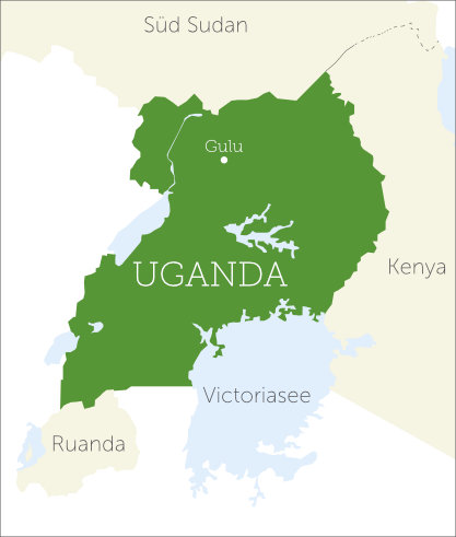 Landkarte Herkunftsland Cotonea Bio-Baumwolle Uganda