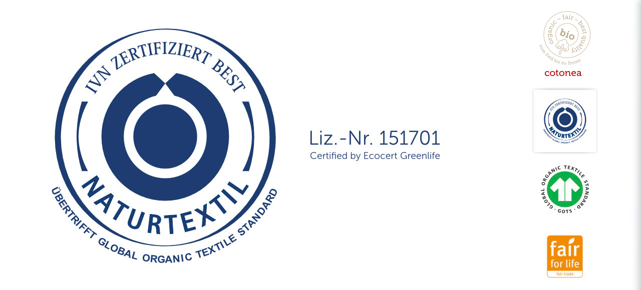Textil-Siegel bei Cotonea IVN BEST, GOTS und Fair For Life in der Übersicht
