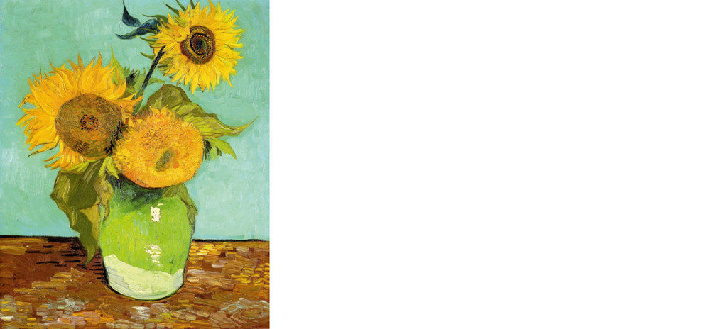 Gemälde mit Drei Sonnenblumen von Vincent van Gogh von 1888